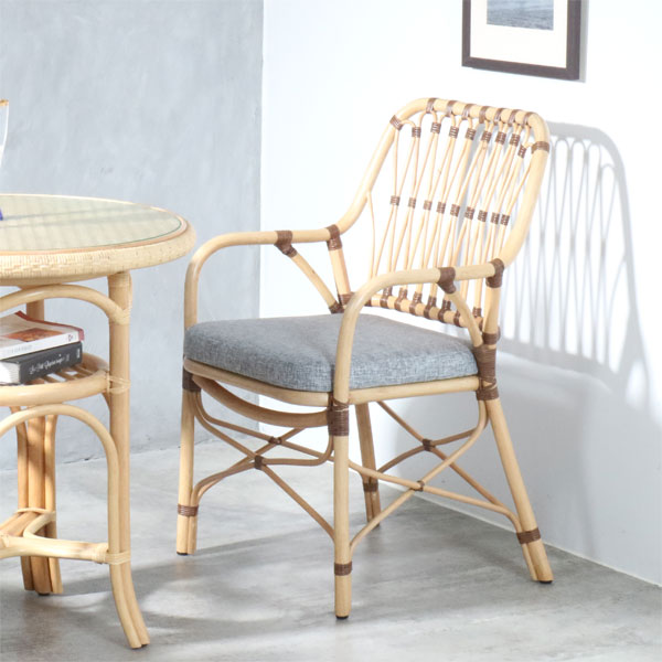 ラタン チェア 籐家具 アームレスト付き 肘置き 肘付き おしゃれ リビング リゾート風 アジアン風 南国風【ラフィネアーム (01-0820-08..