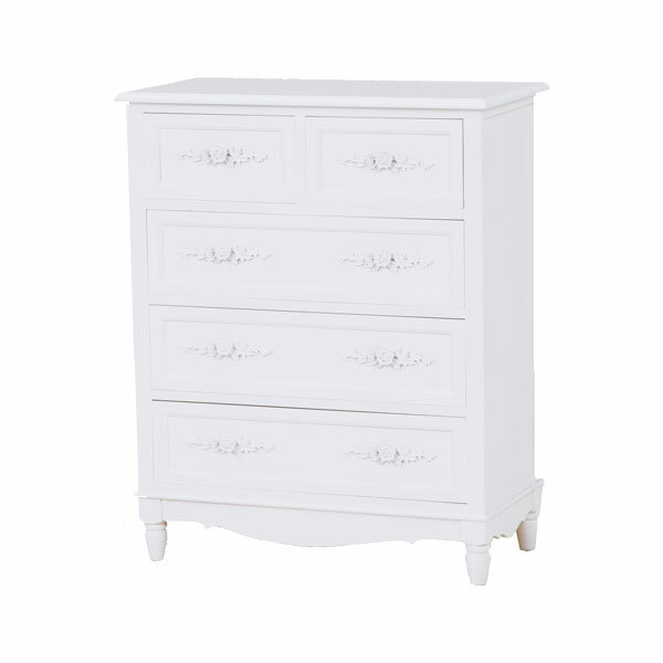 [65 チェスト WOOD PRODUCTS MCH-8191WH] タンス 収納 白 おしゃれ 姫系 大人 かわいい プリンセス エ..