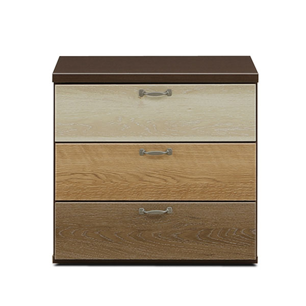 樂天商城 - [60 チェスト 3段 ドルチェ] 奥行き約40cm ローチェスト 低い タンス 色違い引出し カラフル 取っ手付き リビング 収納 引出し 北欧風