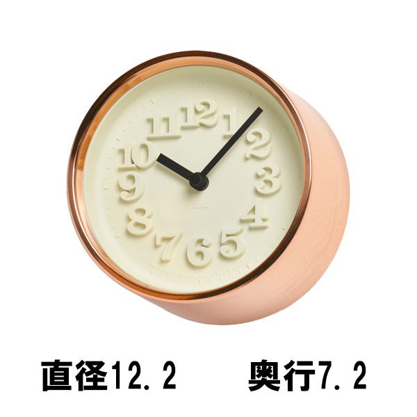 日本製 [小さな時計 銅 Φ12.2 掛け時計 WR11-05]とけい 純銅 美 円 高級感 格式 クール ホテルユース cute 凛 RIKI 渡辺力 [2]