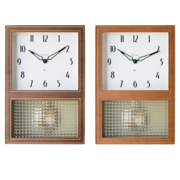 寝室も安心 GLASS PENDULUM CLOCK EL STYLE(WALNUT/CAFE BROWN)振り子時計 掛け時計 おしゃれ窓 静音ム..