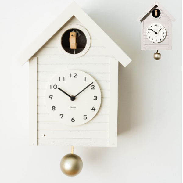 【BF限定!確率1/2で最大100％ポイントバック】鳩時計 Cuckoo CLOCK【グレー/ホワイト】CH-059GY/CH-059..