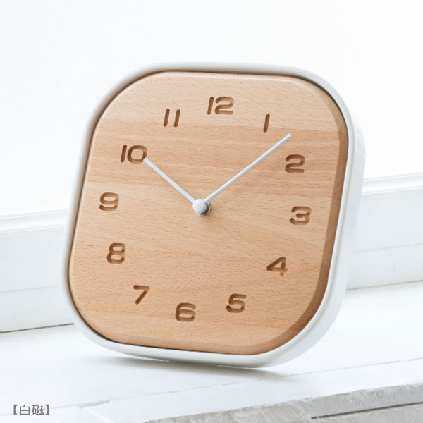 掛け置き兼用時計 陶器と木 組み合わせ 雅 趣 JAPAN TOUKI CLOCK【空色】【白磁】【芽色】CH-061LB/CH-61WH/CH-061CM 美濃焼 陶器 日本の技術 CHAMBRE [2]
