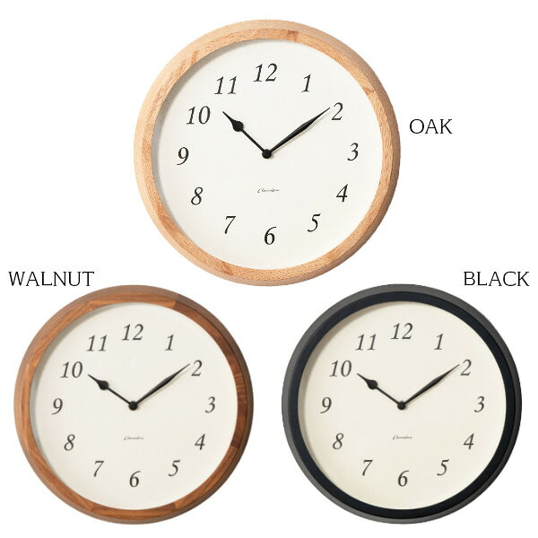 電波時計 Clair CLOCK OAK/WALNUT/BLACK CH-076OA/CH-076WN/CH-076BK 無垢の木のやさしい時計 落ち着いた色 ナチュラル シック ウォルナット材 オーク材 ブナ材 [2]