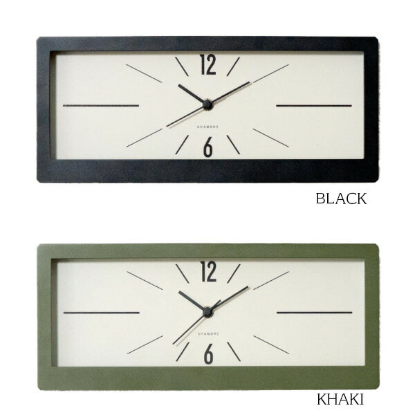 掛け時計 LINEAR CLOCK BLACK/KHAKI CH-078BK/CH-078KH 掛け置き兼用時計 きなり色の文字盤 シック 深みのある色 ビンテージ感 高級感 重厚感 本棚 チェストへ