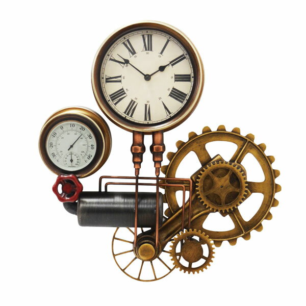 樂天商城 - 【マラソン限定!確率1/2で最大100％ポイントバック】時計 壁掛け時計 おしゃれ シンプル かっこいい インダストリアル アンティーク風 男前 白 [Steampunk スチームパンク ウォールクロック WH]