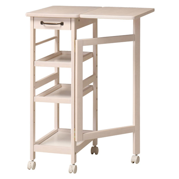 バタフライワゴン [MIGNON-BW60] キッチン 収納 キャスター 引き出し カントリー調 アンティーク調 かわいい おしゃれ 白 ホワイト幅60 [MIGN*N ミニヨン]