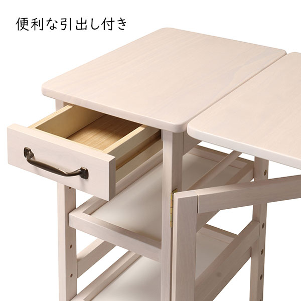 バタフライワゴン [MIGNON-BW60] キッチン 収納 キャスター 引き出し カントリー調 アンティーク調 かわいい おしゃれ 白 ホワイト幅60 [MIGN*N ミニヨン] [2]