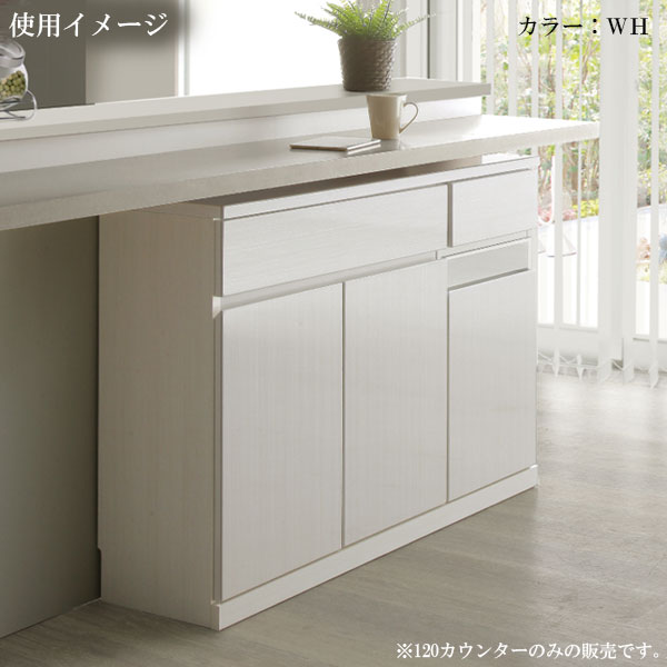 カウンター ダイニング収納 リビング収納 収納 TV台 TVボード シンプル おしゃれ 白 ホワイト EOS イオス 120カウンター ill-excel-10162445 アイルインテリアエクセル サンプル画像3