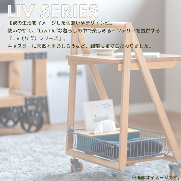 LIV リヴ テーブルワゴン 【LIV-TW1】キャスター付き カゴ収納 バスケット ラック ナイトテーブル サイドテーブル PCテーブル ill-excel-10166339 アイルインテリアエクセル サンプル画像2