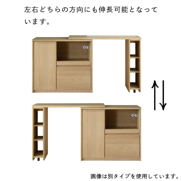 [ LAVI(ラヴィ) 100 伸長カウンター NGR/DGR]キッチン収納 調味料収納 扉付き 引出...