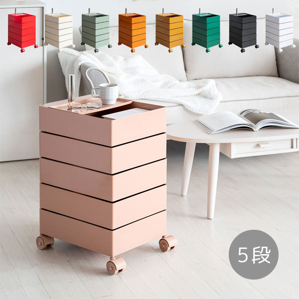 樂天商城 - [Pluna プルーナ マルチワゴン WG-H001]回転式ワゴン キッチンワゴン 省スペース 5段 かわいい おしゃれ シンプル コスメ収納 キッチン収納 ランドリー収納