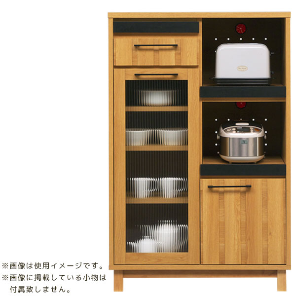 【ジェネロ 80レンジ】 レンジ台 レンジボード 収納 幅80 ガラス フルオープンレール おしゃれ シンプル ナチュラル スタイリッシュ