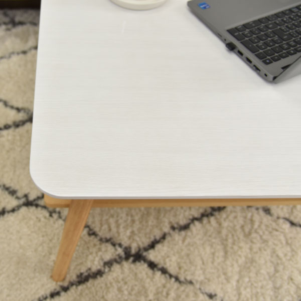 【センターテーブル リーサ10540 ホワイト】折り畳みテーブル すっきり収納 ローテーブル 棚付き 幅105cm おしゃれ 木目柄 コンパクト