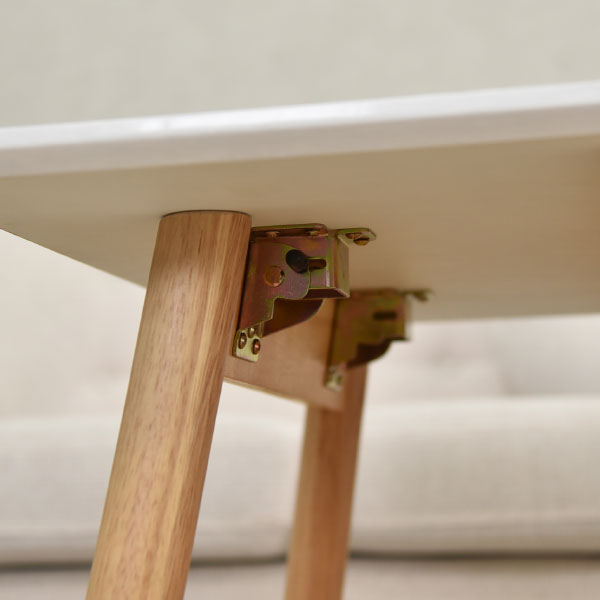 【センターテーブル リーサ10540 ホワイト】折り畳みテーブル すっきり収納 ローテーブル 棚付き 幅105cm おしゃれ 木目柄 コンパクト [2]