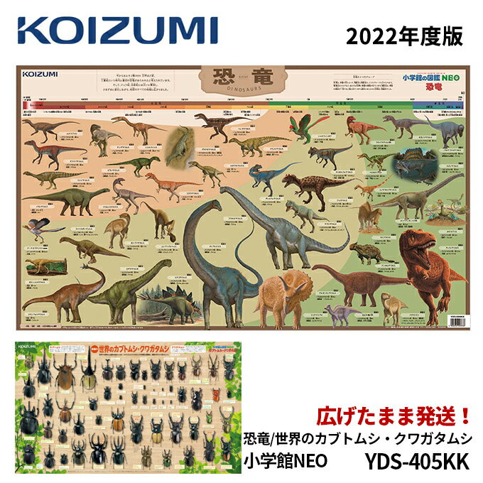 2021年度 コイズミ 学習机 デスクマット 小学生の図鑑NEO+ぷらす 恐竜/昆虫 YDS-405KK 学習デスク/学習机用/勉強机デスクマット/デザインマット 両面クリアマット deskmat KOIZUMI