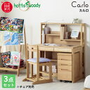 【デスクマット★文具セット付き】【3点】 堀田木工所 学習机 国産 Carlo カルロ デスク3014 100 本体+3014 100 ラック+袖 学習デスク/...