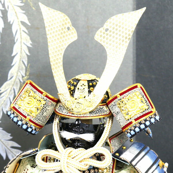 ◆特典付き 【展示現品】 五月人形 平飾り 鎧飾り 鎧平飾り 鎧兜 5月人形 初節句 男の子 モダン 弓太刀 武者 【RO500K81】 【数量限定】 3