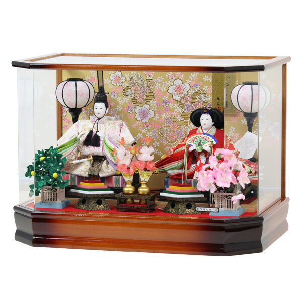 【マラソン限定!確率1/2で最大100%ポイントバック】◆特典付き 【展示現品】雛人形 ひな人形 衣裳着 ケース飾り マンション ケース入り 親王飾り 衣裳着人形 雛 おしゃれ インテリア かわいい ひな祭り お雛様/映え おひなさま 可愛い 家具調 木目調 【501S20】 【数量限定】