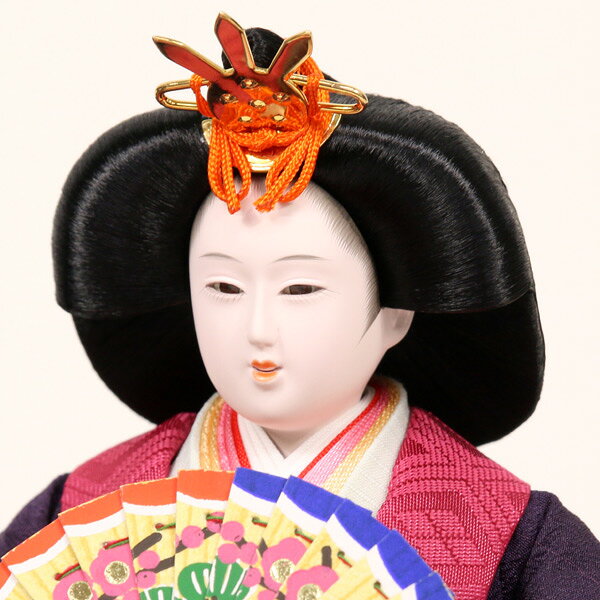◆特典付き 【展示現品】 雛人形 ひな人形 衣裳着 衣裳着人形 ケース飾り 六角ケース 親王飾り 二人飾り 黒 ブラック 桃の節句 ひな祭り お雛様/映え【S657】 【831S20】 【数量限定】 3
