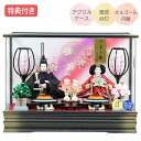 【特典付き】【展示現品】 雛人形 ひな人形 衣裳着人形 ケース飾り 親王飾り 送料無料 桃の節句 ひな祭り お雛様/映え 【611S22】ブラック おしゃれなコ...
