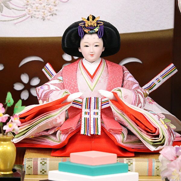◆特典付き 【展示現品】【ポイント20倍】 ひな人形 衣裳着人形 収納飾り 親王飾り 送料無料 桃の節句 ひな祭り お雛様/映え 家具調 木目調 おしゃれなコンパクト収納飾り 【桜柄透かし彫り収納飾り 二人飾り】【302S22】【数量限定】