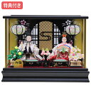 ◆特典付き×27%OFF【展示現品】雛人形 ひな人形 衣裳着人形 ケース飾り 親王飾り 送料無料 桃の節句 ひな祭り お雛様/映え 【741S23】 小型 小さめ 小さい 黒 ブラック おしゃれなコンパクトケース飾り【数量限定】