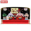 ◆特典付き×15%OFF【展示現品】雛人形 ひな人形 衣裳着人形 平飾り 親王飾り 送料無料 桃の節句 ひな祭り お雛様/映え 【672S23】 黒 ブラック おしゃれな平飾り