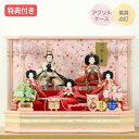 ◆特典付き×20%OFF【展示現品】雛人形 ひな人形 衣裳着人形 衣裳着 ケース飾り アクリルケース 五人飾り 三段飾り 雪洞点灯 家具調 木目調 送料無料 桃...