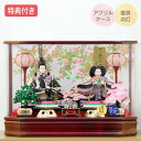 ◆特典付き×25%OFF【数量限定】雛人形 ひな人形 衣裳着人形 衣裳着 ケース飾り アクリルケース 親王飾り 二人飾り 雪洞点灯 赤 レッド 送料無料 桃の節...