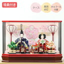 ◆特典付き×23%OFF【数量限定】雛人形 ひな人形 衣裳着人形 衣裳着 ケース飾り 親王飾り 二人飾り 雪洞点灯 赤 レッド 送料無料 桃の節句 ひな祭り お...