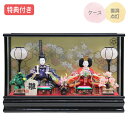◆特典付き×17%OFF【数量限定】雛人形 ひな人形 衣裳着人形 衣裳着 ケース飾り 親王飾り 二人飾り 雪洞点灯 黒 ブラック 送料無料 桃の節句 ひな祭り お雛様 映え【672S24】