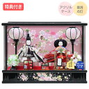 ◆特典付き×14%OFF【数量限定】【P10×2025年度新作】 雛人形 ひな人形 衣裳着人形 衣裳着 ケース飾り アクリルケース 親王飾り 二人飾り 雪洞点灯 モダン 黒 ブラック 送料無料 ひな祭り 映え【401S25】