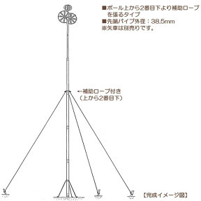 2024年度 新作 日本製 鯉のぼり こいのぼり ポール レギュラーポール R6号 3M鯉のぼり用