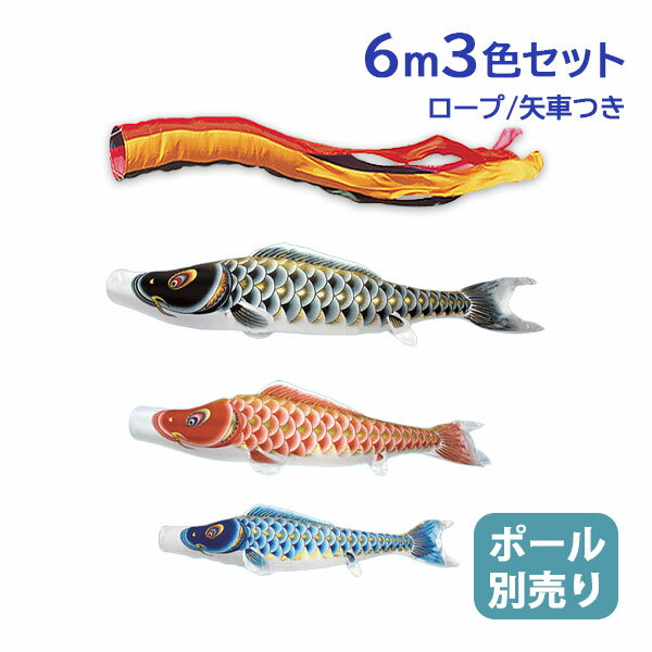 2026年度 新作 日本製 こいのぼり 庭園 鯉のぼりセット 大型セット 大空悠々 6m6点セット 五色吹流し 撥水加工 節句 村上鯉のぼり