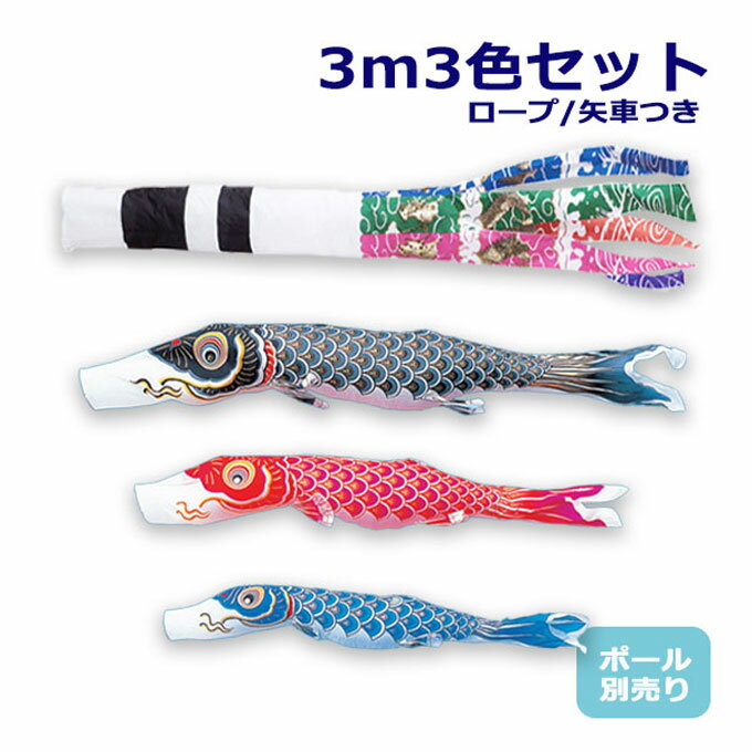 Other - 2026年度 新作 日本製 こいのぼり ワタナベ鯉のぼり 大型セット 金寿鯉 スパン飛龍吹流し 3m6点セット 鯉3色 ポール別売 庭用 鯉のぼり 錦鯉 家紋/名入れ可