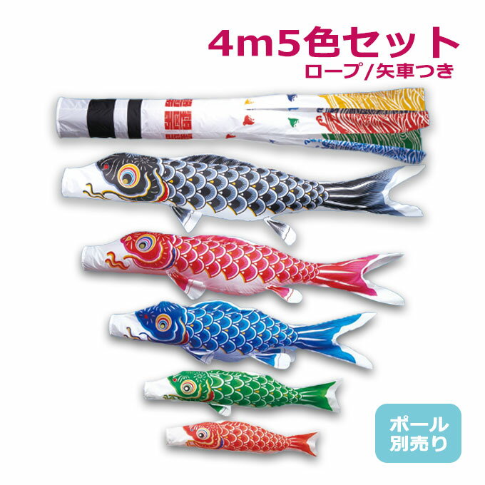 【マラソン限定!確率1/2で最大100％ポイントバック】2026年度 新作 日本製 【金太郎なし】 こいのぼり ワタナベ鯉のぼり 大型セット かなめ 浪千鳥/飛龍吹流し 4m8点セット 鯉5色 ポール別売 庭用 家紋/名入れ可能