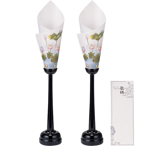 樂天商城 - 提灯 盆提灯 葬儀 年忌 法要 法事 新盆 行燈 行灯 家紋入れ不可 [あかり 小 蓮華 木製 一対 箱入り 0851]