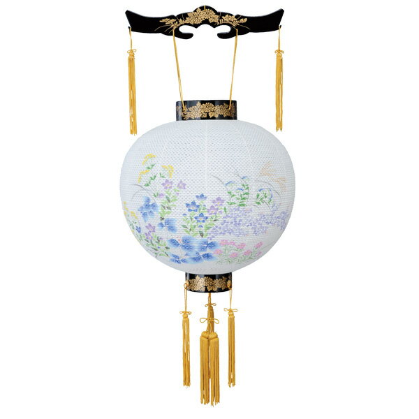 樂天商城 - 盆提灯 新盆提灯 初盆提灯 お盆提灯 吊り提灯 吊り下げ お盆ちょうちん 仏具 (尺三御殿丸青蔦レース) お盆飾り お盆用品 お盆用 ぼん提灯