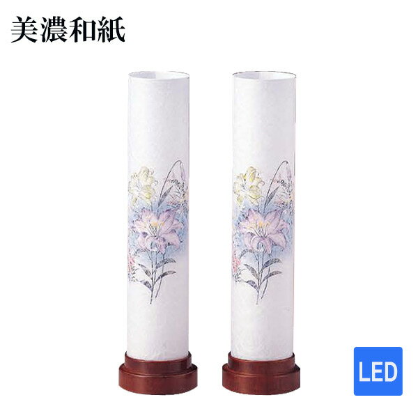 Bon Paper Lanterns - コードレス提灯 盆提灯 一対 【こもれび桜調ダイオード 4361】 LED 電池付き お盆 提灯 ちょうちん 新盆 初盆