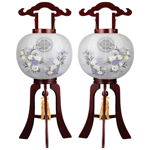 樂天商城 - 盆提灯 簡単組立 紋入れ提灯 大内行灯 マグネットタイプ お盆用品 お盆用 電気コード式 新盆 初盆 提灯 [MG3 雅行灯11号 3792(左)/3793(右)]