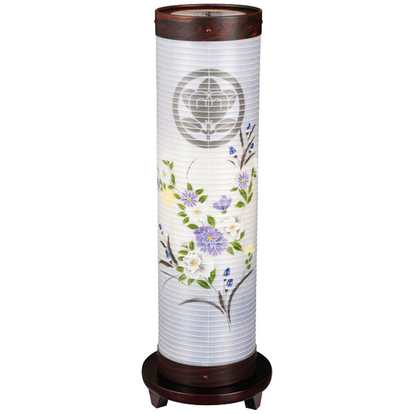 樂天商城 - 盆提灯 紋入り提灯 お盆ちょうちん お盆用品 お盆用 電気コード式 新盆 初盆 提灯 紋入り 【煌2号ムラサキ牡丹 3947】