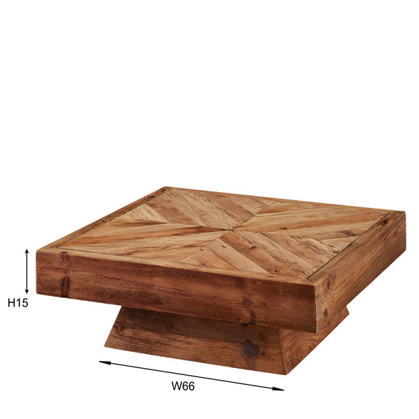 テーブル 幅100 ローテーブル リビングテーブル センターテーブル 正方形 天然木 男前 ヴィンテージ風 おしゃれ ナチュラル 古材 個性的 WE-888 [3]