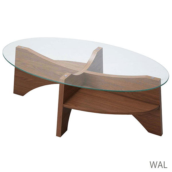 テーブル リビングテーブル ローテーブル センターテーブル 幅105 おしゃれ シンプル ナチュラル 楕円 ガラステーブル オーバルテーブル LE-454NA [3]