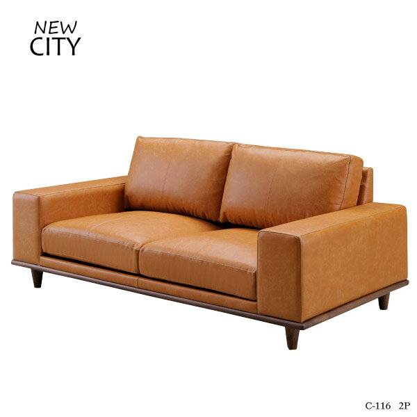 ソファー CITYシリーズ 【C-116 2Pソファ CM/DBR】 Cityシリーズ/シティ/シティーシリーズ/幅180/モダン/高級/シック/ウォールナット
