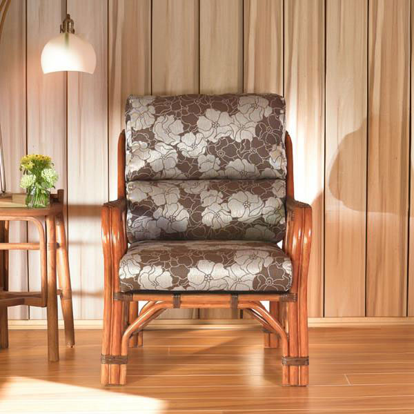 ラタン ソファ 籐家具 アームレスト付き 肘置き 肘付きチェア おしゃれ モダン アジアン 和室 リ ...