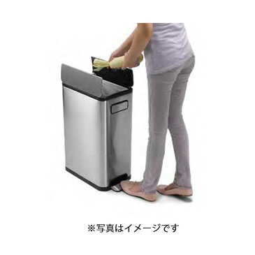 ポイントアップ＆限定クーポン配布中 6/11 〜1:59迄!ゴミ箱 ダストボックス おしゃれ ECOFLY STEP BIN シルバー ステンレス 【EK9377MT-45L エコフライ ステップビン 45L】 シンプル 容量45L 角型 フタ付き 蓋 両開き キャスター付き ソフトクローズ 【送料無料】