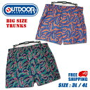 SALE 30%off 送料無料 OUTDOOR PRODUCTS エクストラサイズ アウトドア プロダクツ ボタニカル柄プリント 前開き トランクス メンズ ...