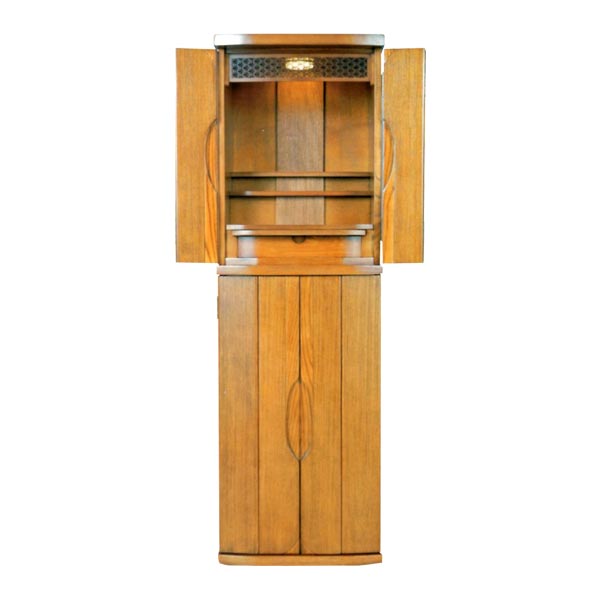 胴長 家具調仏壇 総張り タモ 【戴勝(やつがしら)】 45号 幅43cm 奥行34.5cm