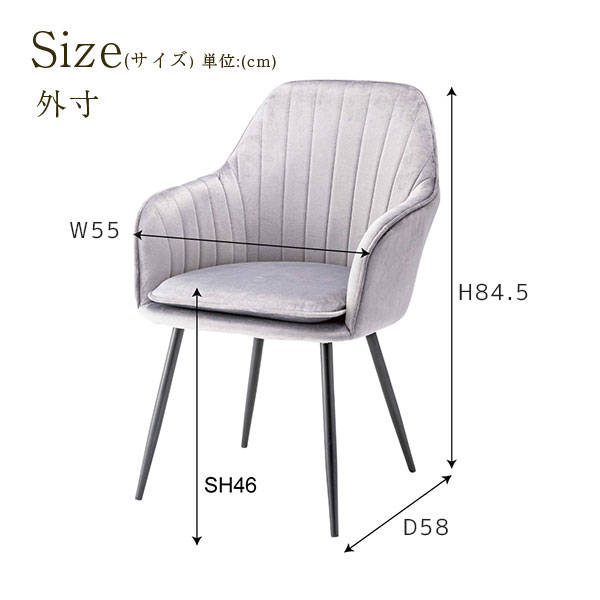 ダイニングチェア リビングチェア チェア イス 椅子 スチール 肘付 シンプル モダン【チェア TOE-122】